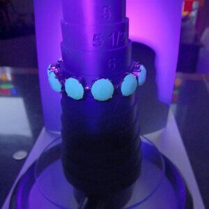 J.Crew Gold Tone with yellow green color family faceted cabochons UV reactive